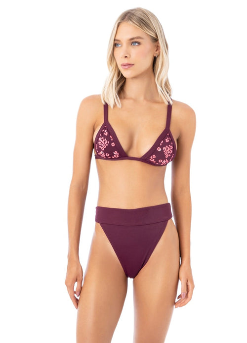 Main image -  Maaji Eggplant Sierra Fixed Triangle Bikini Top