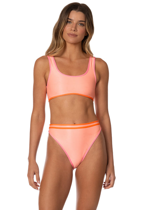 Main image -  Foto de Peach Coral Jilly Sporty Bralette Bikini Top by Maaji - Tops - Vestidos de Baño