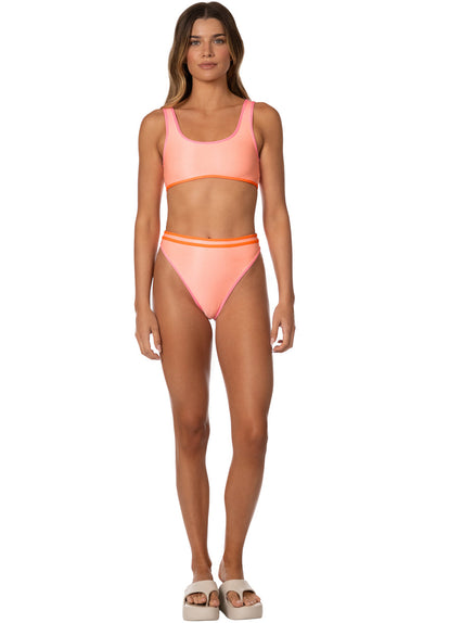  Foto de Peach Coral Jilly Sporty Bralette Bikini Top by Maaji - Tops - Vestidos de Baño