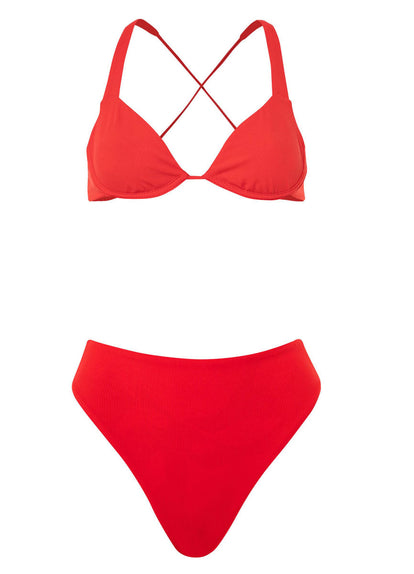 Thumbnail - Maaji Scarlet Red Sully High Rise/High Leg Bikini Bottom - 8