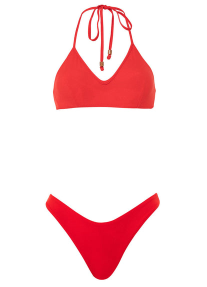  Maaji Scarlet Red River Sporty Bralette Bikini Top