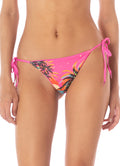 Maaji Poppy Pink Sunning Low Rise Tie Side Bikini Bottom