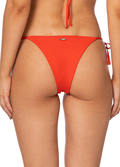 Thumbnail - Foto de Red Camelia Sunning Low Rise Tie Side Bikini Bottom by Maaji - Panties - Vestidos de Baño - 3