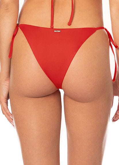 Thumbnail - Foto de Red Camelia Sunning Low Rise Tie Side  Bikini Bottom by Maaji - Panties - Vestidos de Baño - 3