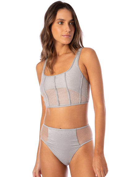  Maaji Sparkle Mesh Hécate Swim Crop Top Bikini Top