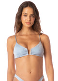 Maaji Silver Blue Bia U Wire Bralette Bikini Top