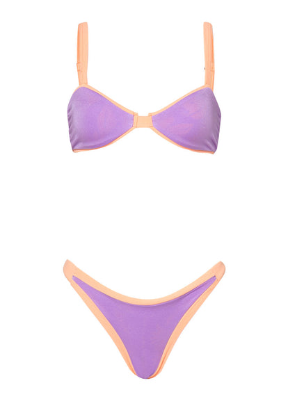 Thumbnail - Maaji Metallic Lilac Birdie Classic Bralette Bikini Top - 9