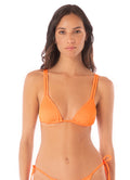 Maaji Neon Orange Itza Sliding Triangle Bikini Top