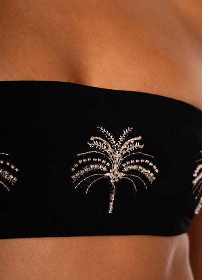  Maaji Midnigh Palm Bryn Strapless Bandeau Bikini Top