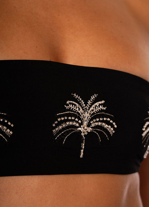 Hover image -  Maaji Midnigh Palm Bryn Strapless Bandeau Bikini Top