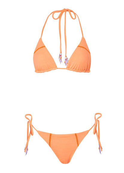 Thumbnail - Maaji Vibrant Apricot Sunniest Low Rise Tie Side Bikini Bottom - 11