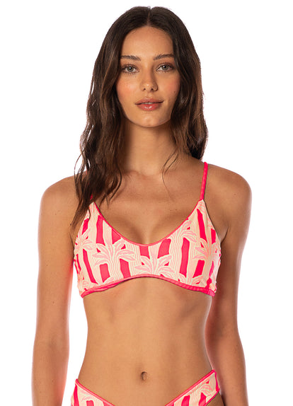  Maaji Flame Coral Liberties Classic Bralette Bikini Top