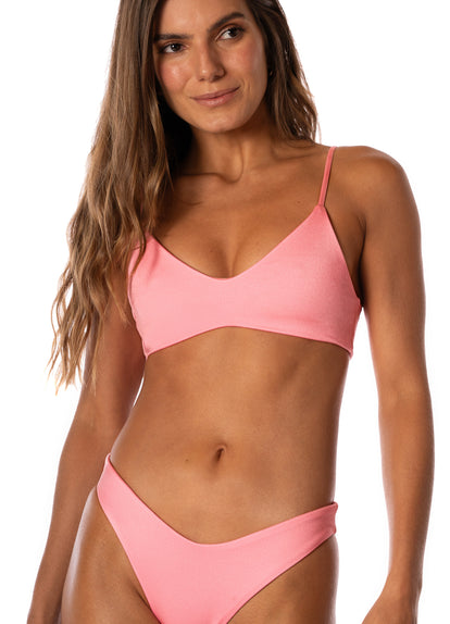  Maaji Taffy Pink Liberties Sporty Bralette Bikini Top