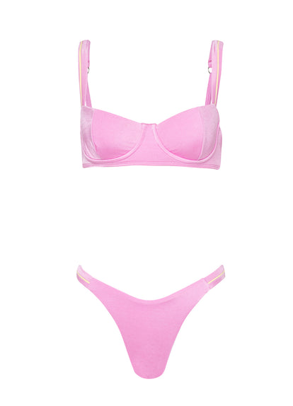  Maaji Fondant Pink Resplendor Regular Rise Thin Side Bikini Bottom
