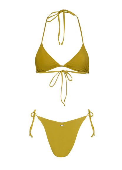 Thumbnail - Maaji Olive Palmetto Balminess Fixed Triangle Bikini Top - 10