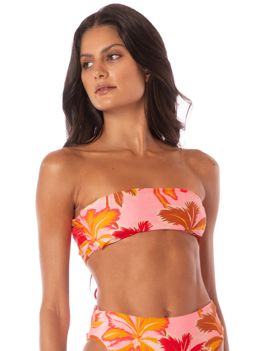 Hover image -  Maaji Apple Red Nomad Strapless Bandeau Bikini Top