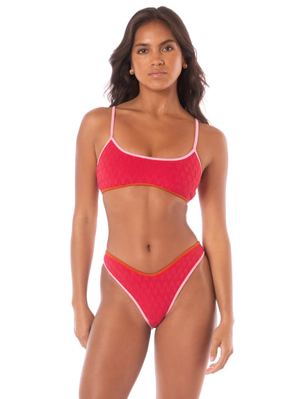 Thumbnail - Maaji Apple Red Lane Classic Bralette Bikini Top - 1