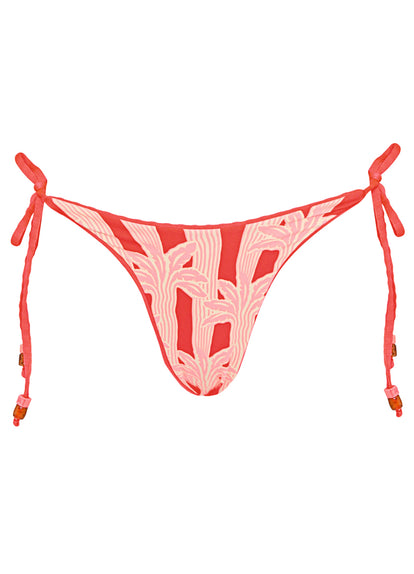  Maaji Flame Coral Harley Regular Rise Tie Side Bikini Bottom