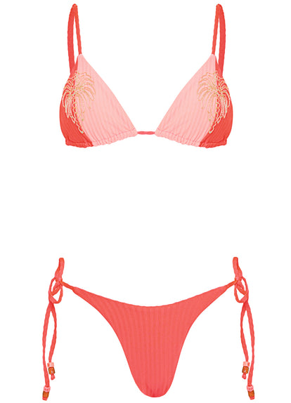 Thumbnail - Maaji Flame Coral Harley Regular Rise Tie Side Bikini Bottom - 11