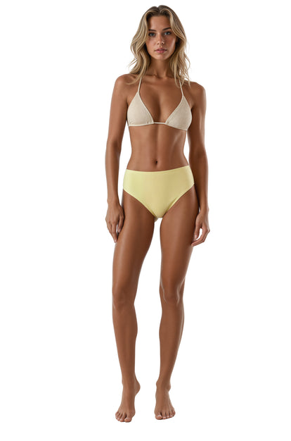  Foto de Lemonade Green Delphi High Rise Thin Side Bikini Bottom by Maaji - Panties - Vestidos de Baño
