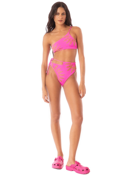  Maaji Caramel Sun Stormy One Shoulder Bikini Top
