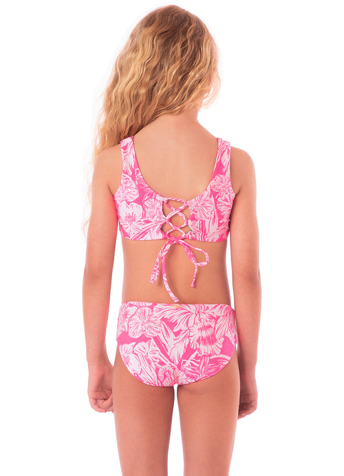 Hover image -  Maaji Pink Blossom Hoya Bikini Set Girls