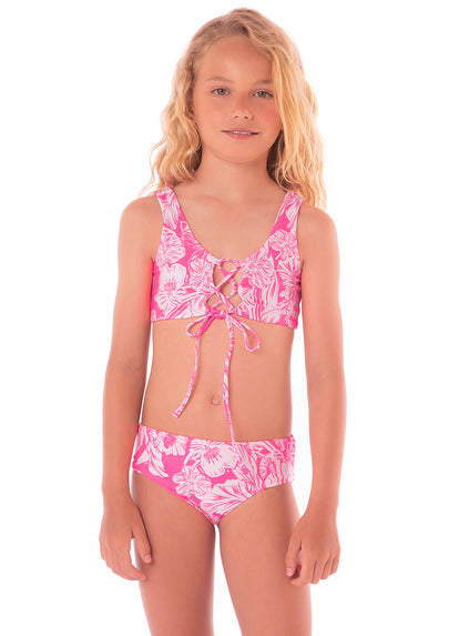 Thumbnail - Maaji Pink Blossom Hoya Bikini Set Girls - 3