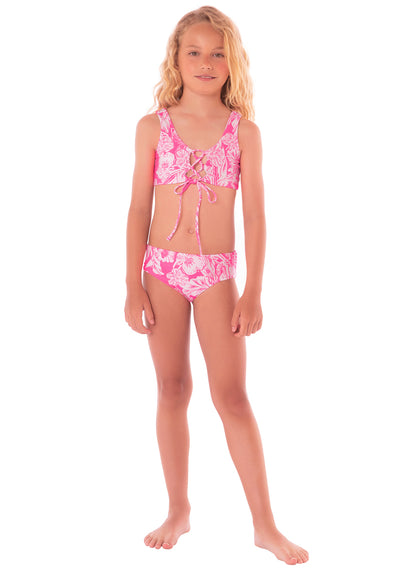 Thumbnail - Maaji Pink Blossom Hoya Bikini Set Girls - 6