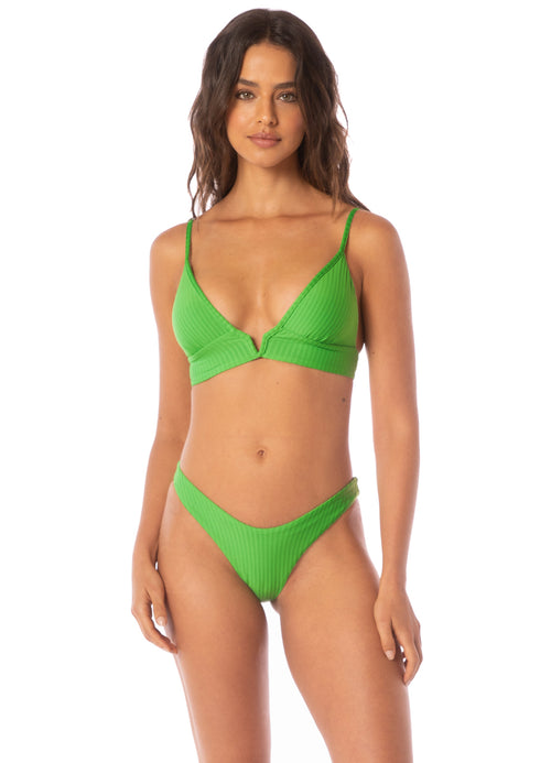 Main image -  Maaji Mojito Green Paradiso Long Line Triangle Bikini Top