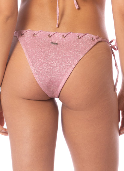  Maaji Blush Shine Carnival Low Rise Tie Side Bikini Bottom