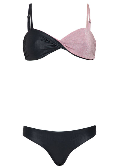  Foto de Onyx Black Paradisial Long Line Triangle Bikini Top by Maaji - Tops - Vestidos de Baño