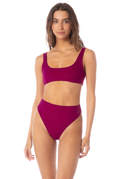 Thumbnail - Maaji Bom Bom Pink Rebel Sporty Bralette Bikini Top - 1