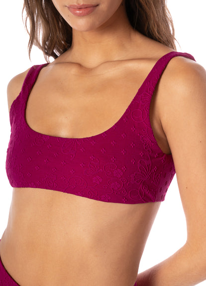 Thumbnail - Maaji Bom Bom Pink Rebel Sporty Bralette Bikini Top - 2