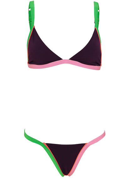  Maaji Burgundy Ripple Fixed Triangle Bikini Top