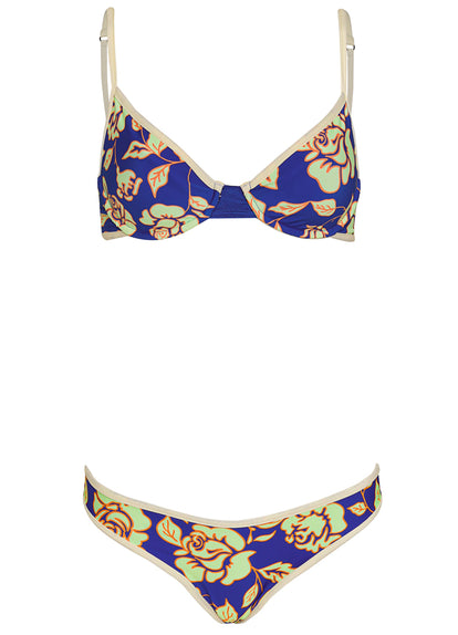  Maaji Cobalt Blue Iconic Low Rise Thin Side Bikini Bottom
