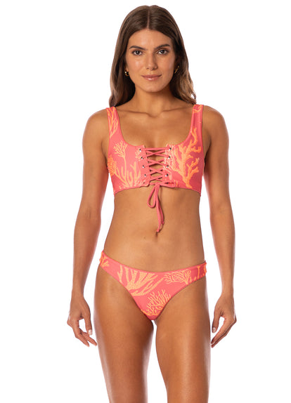  Maaji Coral Ripple Iconic Low Rise Thin Side Bikini Bottom