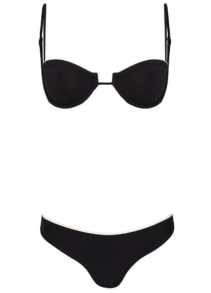  Maaji Midnight Black Iconic Low Rise Thin Side Bikini Bottom