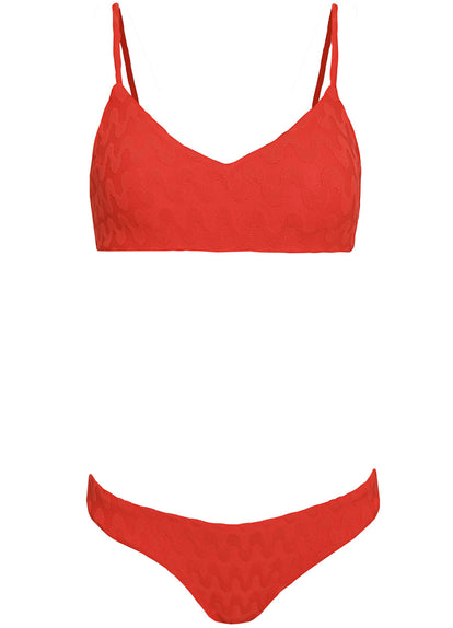 Thumbnail - Maaji Apple Red Iconic Low Rise Thin Side Bikini Bottom - 14