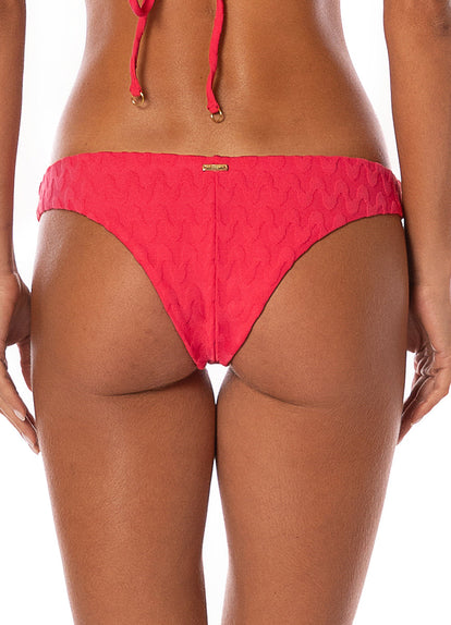  Maaji Apple Red Iconic Low Rise Thin Side Bikini Bottom