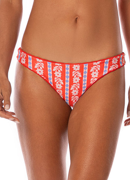  Maaji Apple Red Iconic Low Rise Thin Side Bikini Bottom