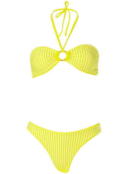 Thumbnail - Foto de Yellow Iconic Low Rise Thin Side  Bikini Bottom by Maaji - Panties - Vestidos de Baño - 7