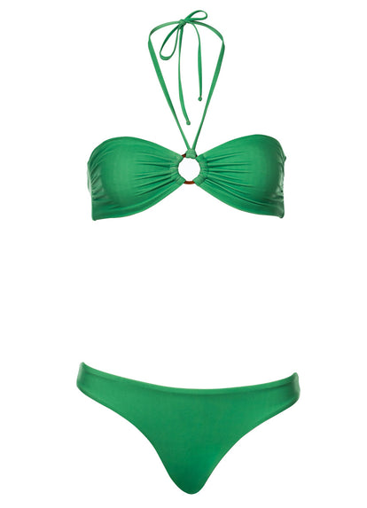  Foto de Green Iconic Low Rise Thin Side  Bikini Bottom by Maaji - Panties - Vestidos de Baño