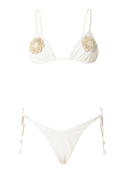 Thumbnail - Foto de Coconut Milk Splenium Regular Rise Tie Side  Bikini Bottom by Maaji - Panties - Vestidos de Baño - 7