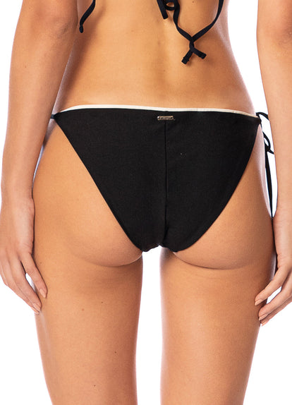  Maaji Midnight Black Shining Low Rise Tie Side Bikini Bottom