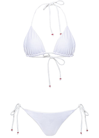  Maaji White Whisper Shining  Low Rise Tie Side Bikini Bottom