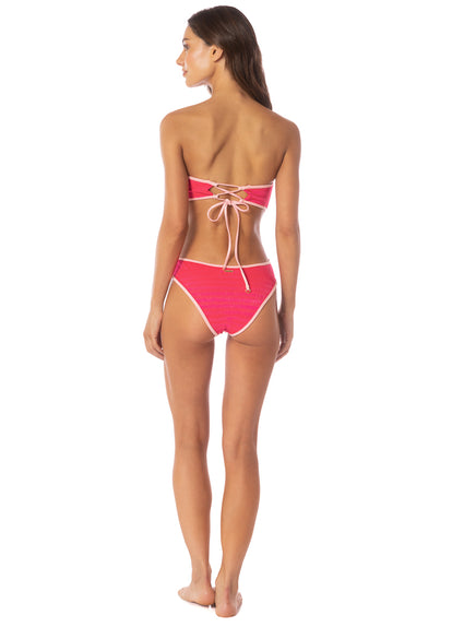 Thumbnail - Maaji Lightpink Flowerbed Cirsium  Cheeky Cut Bandeau One Piece - 6