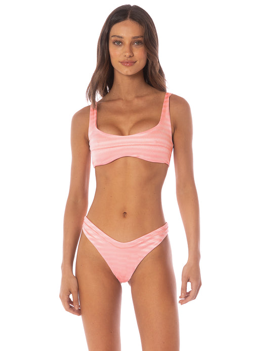 Main image -  Maaji Strawberry Pink Lilium  Classic Bralette Bikini Top