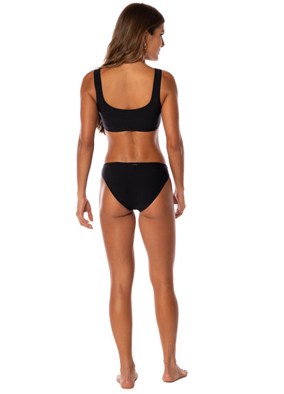 Thumbnail - Maaji Midnight Black Dazzle Lace Up Bralette Bikini Top - 11