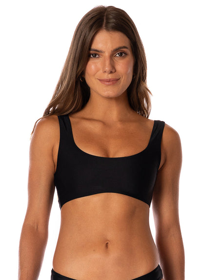 Thumbnail - Maaji Midnight Black Dazzle Lace Up Bralette Bikini Top - 9