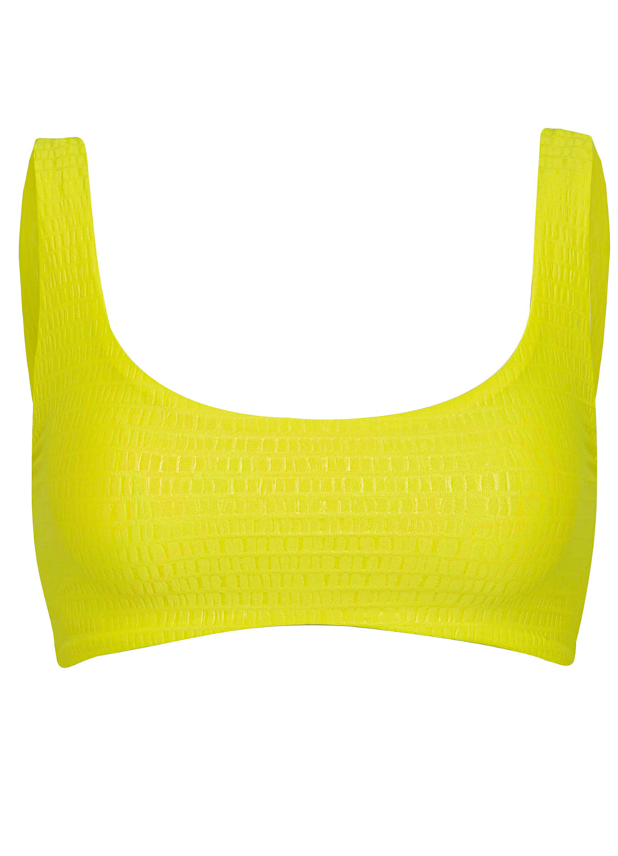 Maaji Lime Green Dazzle Lace Up Bralette Bikini Top